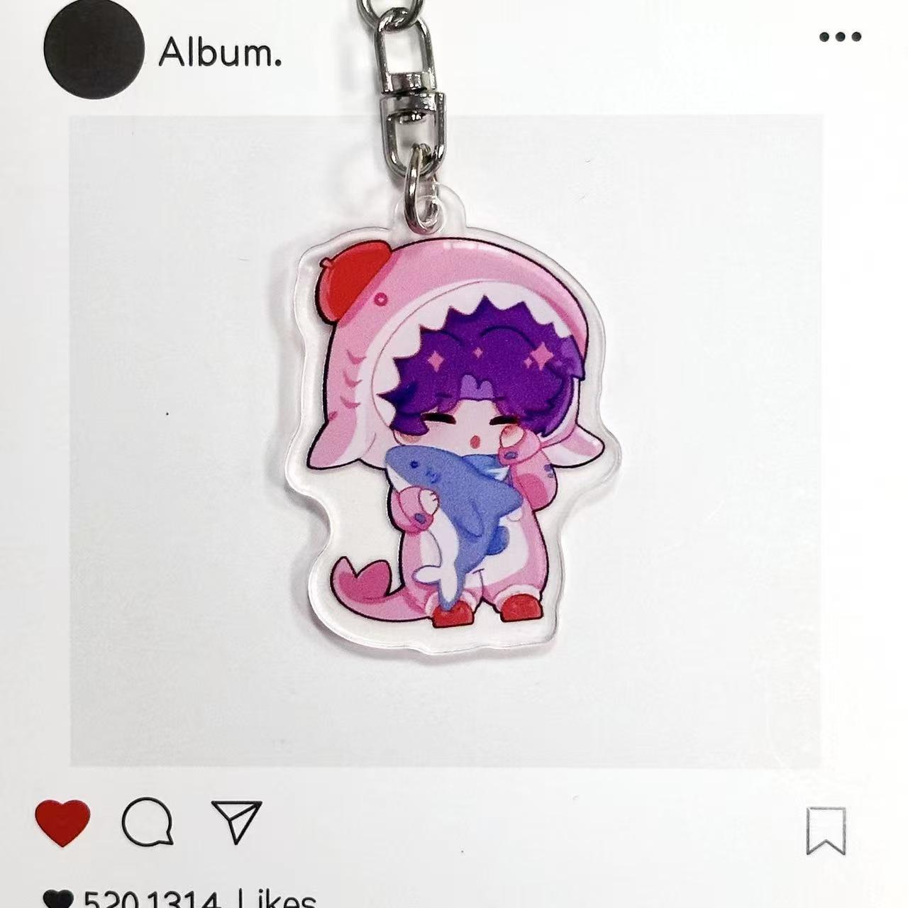 Love & Deep Space Cartoon Keychain: Cute Acrylic Pendant, Best Friend Bag Accessory & Gift