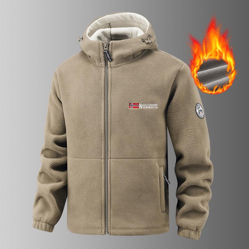 Zimná súprava športového oblečenia Pánska retro tréningová hrubá flísová bunda + nohavice Dvojdielna súprava Ležérna lyžiarska bežecká tepláková súprava