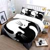 Yin Yang Cat Decor Set Soft Skin-Friendly Bedding Set Includes 1 Duvet Cover And 2 Pillowcase Gift