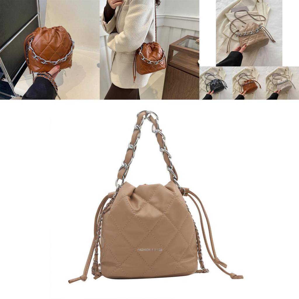 Fashionable Spring New Microfiber Bucket Bag With Stylish Quilted Design For Women