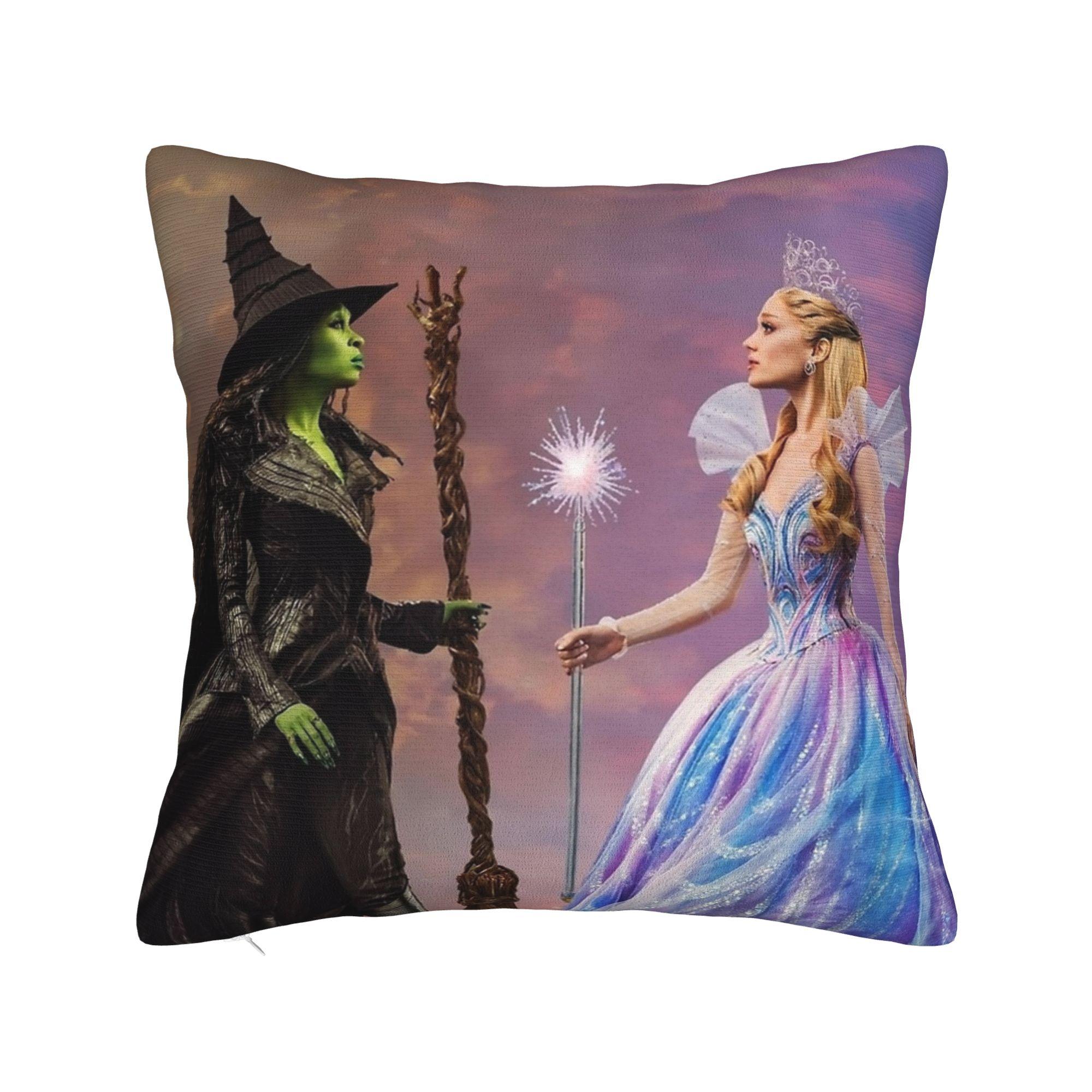 

Wicked For Good Movie Poster Pillowcase Printed Polyester Cushion Cover Decoration Throw Pillow Case Cover Home Square 45*45cm 30cmx30cm