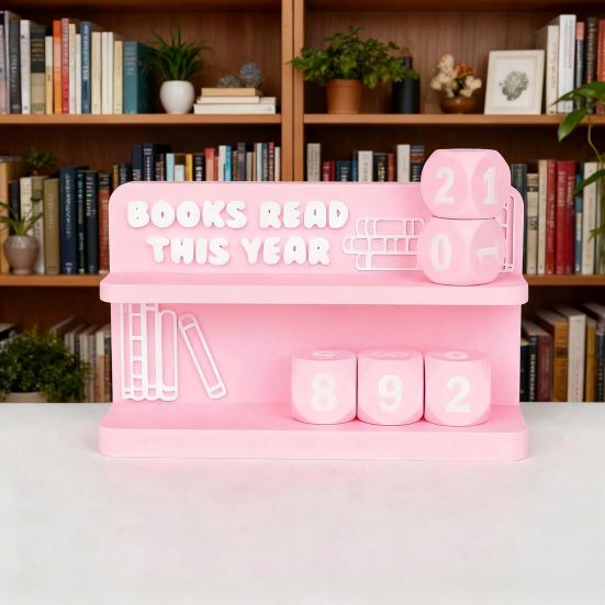 Reading Counter Bookshelf Decor Book Read This Year Ornament Yearly Reading Record Reading Challenge Tracker Gift for Book Lovers