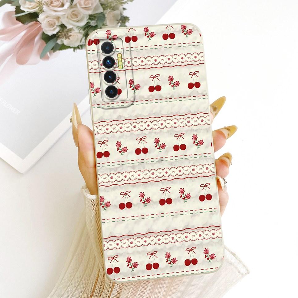 Daisy Bow Pattern Butterfly Flower Cherry Back Cover For Tecno Camon 17 17P 17 Pro Phone Case Soft Silicone Casing CG6 CG7 CG8