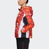 Adidas Aop Block Hooded Fleece-Lined Print Jacket Women Jacket Red GT6489