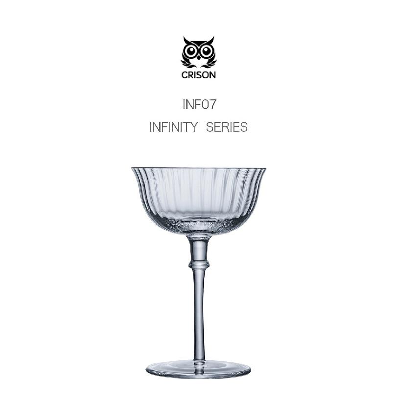 INF07 Crison Stripe Series Cocktail Cup Martini Cup Champagne Cup Crystal Glass Material Handmade