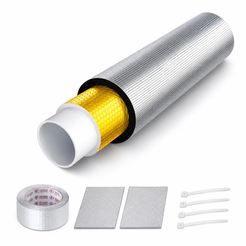 Soundproof Pipe Insulation Wrap for Drain Pipes Noise Reduction Cotton with Damping Sheet Golden