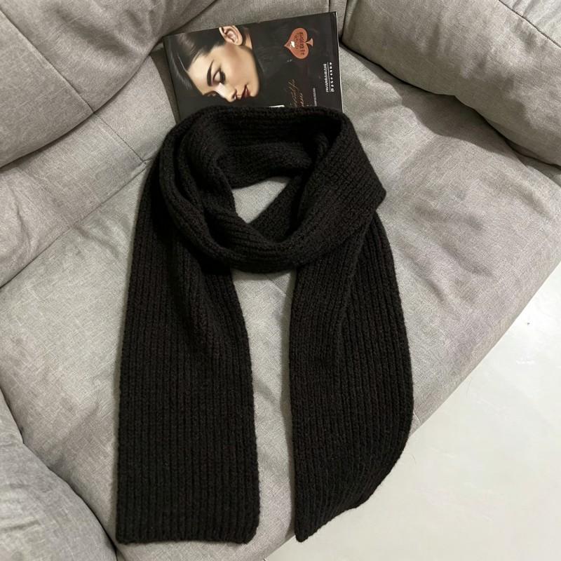 Slim Knit Scarf Women Men Warm Winter Lightweight Long Narrow Wool Blend Neck Wrap Stylish Minimalist Accessory