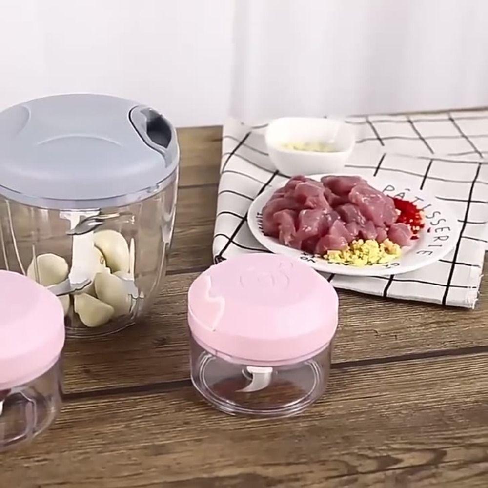 PP Storage Manual Food Chopper Stainless Steel Hand Power Mincer Durable Speedy Chopper  Baby Food