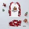 Men's  Christmas Plaid Print Family Matching Long-Sleeved Top + Pants Set