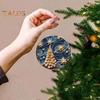 2Pcs Christmas Ornaments Acrylic Flat Xmas Tree Snowman Clock Pendant for Indoor Outdoor Christmas Tree Home Party Decoration