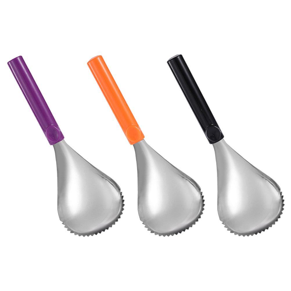 3 Pcs Pumpkin Scooper and Pulp Separator Manual Corer Kitchen Tools Jagged Removing Remover Stainless Steel Pp for Toddler Baby