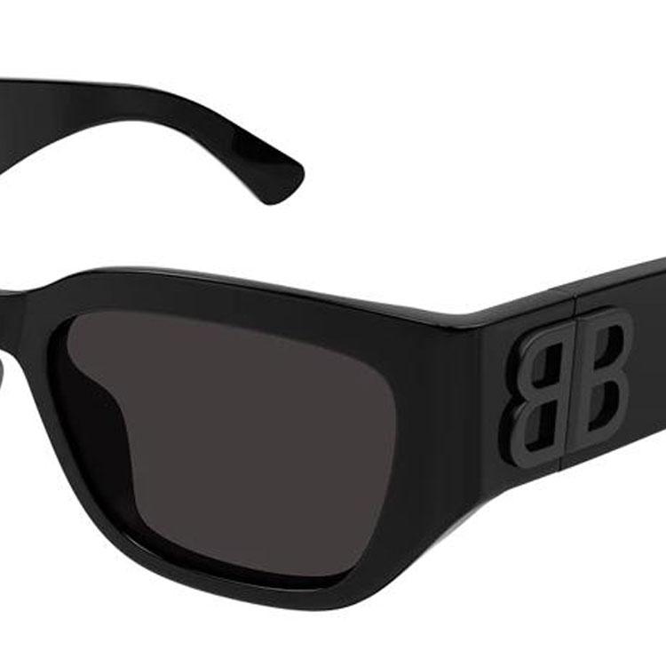 Balenciaga Rectangular Sunglasses With Matching Color Logo Women Sunglasses Black BB0361SK-001