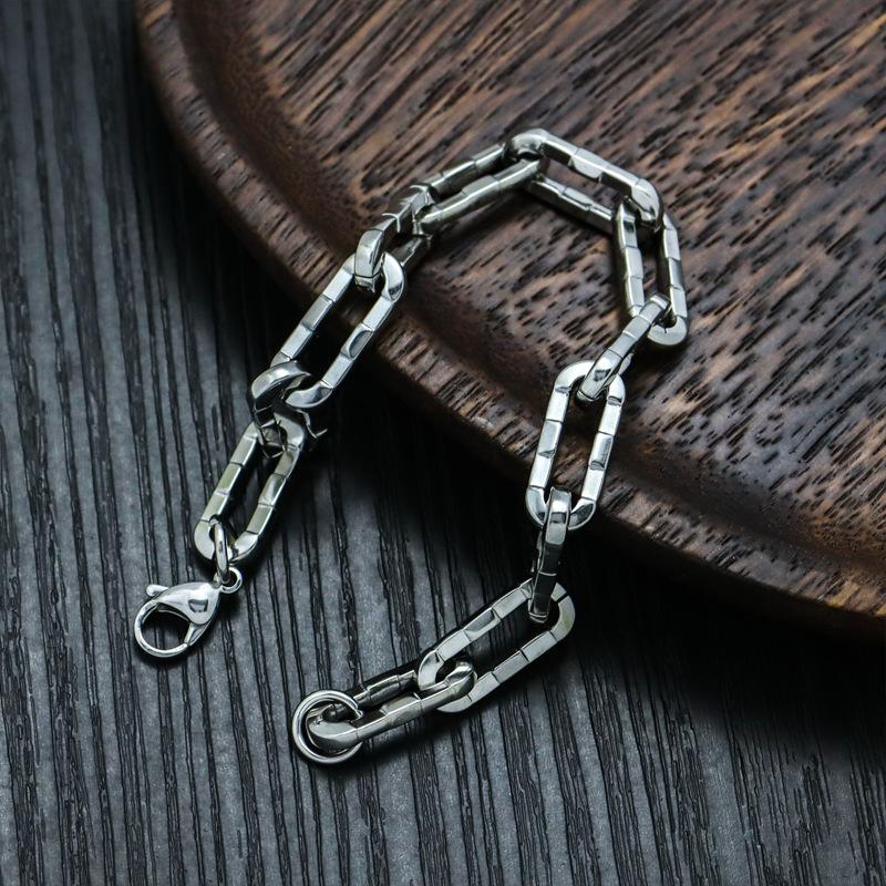 Domineering Charm Hip-Hop Men'S Bracelet Stainless Steel Retro Style Literary Trend Punk Jewelry