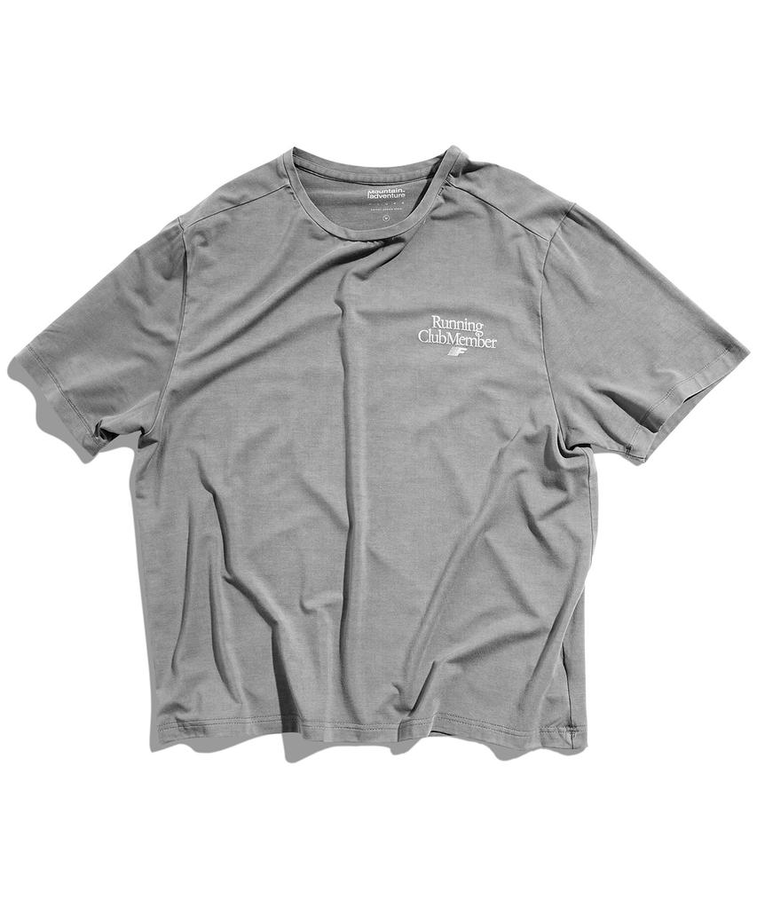 Peullukeu Crop Run Cool Dry Pigment Short Sleeve T-Shirt Light Grey Fst743C