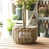 Pastorale Scandinavische Geweven Bloemmand Handtas voor Droogbloemenarrangement en Succulentenpot