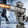 Electric Water Gun Automatic Continuous Firing Squirt Gun Outdoor Toy Long Range Shooting Water Gun with Lights Swimming Toys