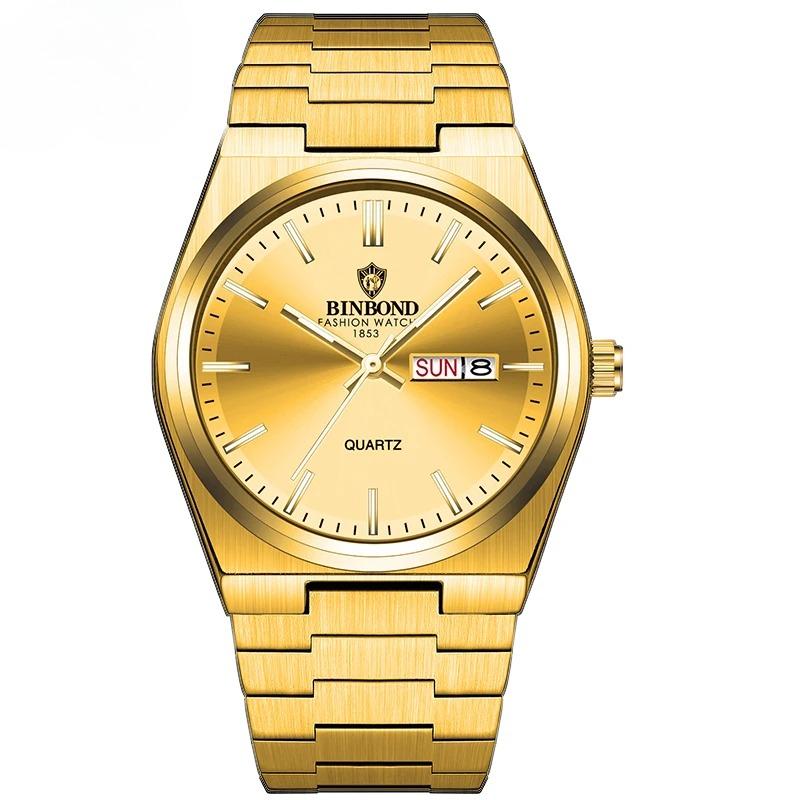 Luxury Watch for Man Elegant Date Week Waterproof Luminous Men Watch Quartz Stainless Steel Sports Men's Watches Reloj