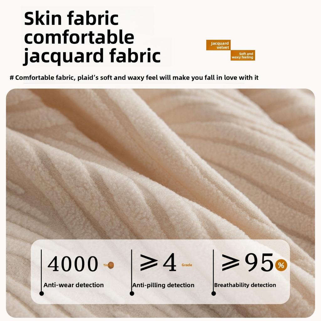 Jacquard Velvet Gestreept Bankovertrek, Elastische Stretch Beschermhoes, Decoratie in Woonkamers, Slaapkamers en Kantoren - Duurzaam en Antislip