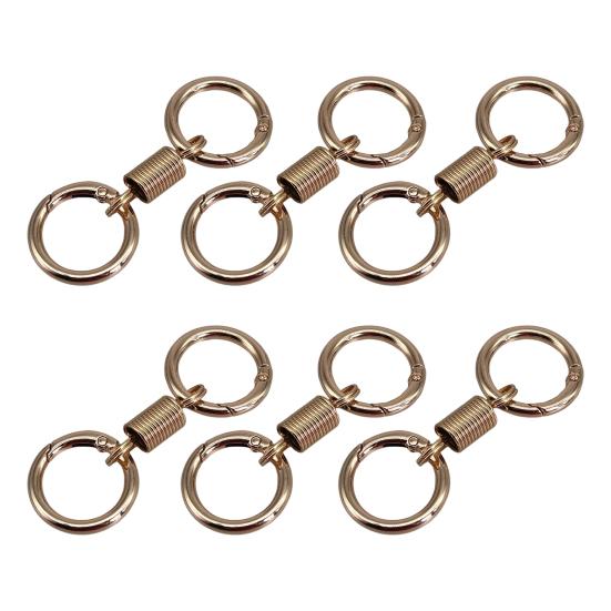 

6 шт. Ретро Пружинный Двойной Кольцо Брелок Сплав Цинка Защита от Потери Эластичный Органайзер для Ключей с Застежкой-Лобстером Многофункциональный Инструмент