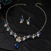 European & American Fashion Crystal Necklace & Earring Set - Bridal Wedding Jewelry for Women