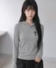 DAMISH Cross Embroidered Ribbed Hoodie_Gray