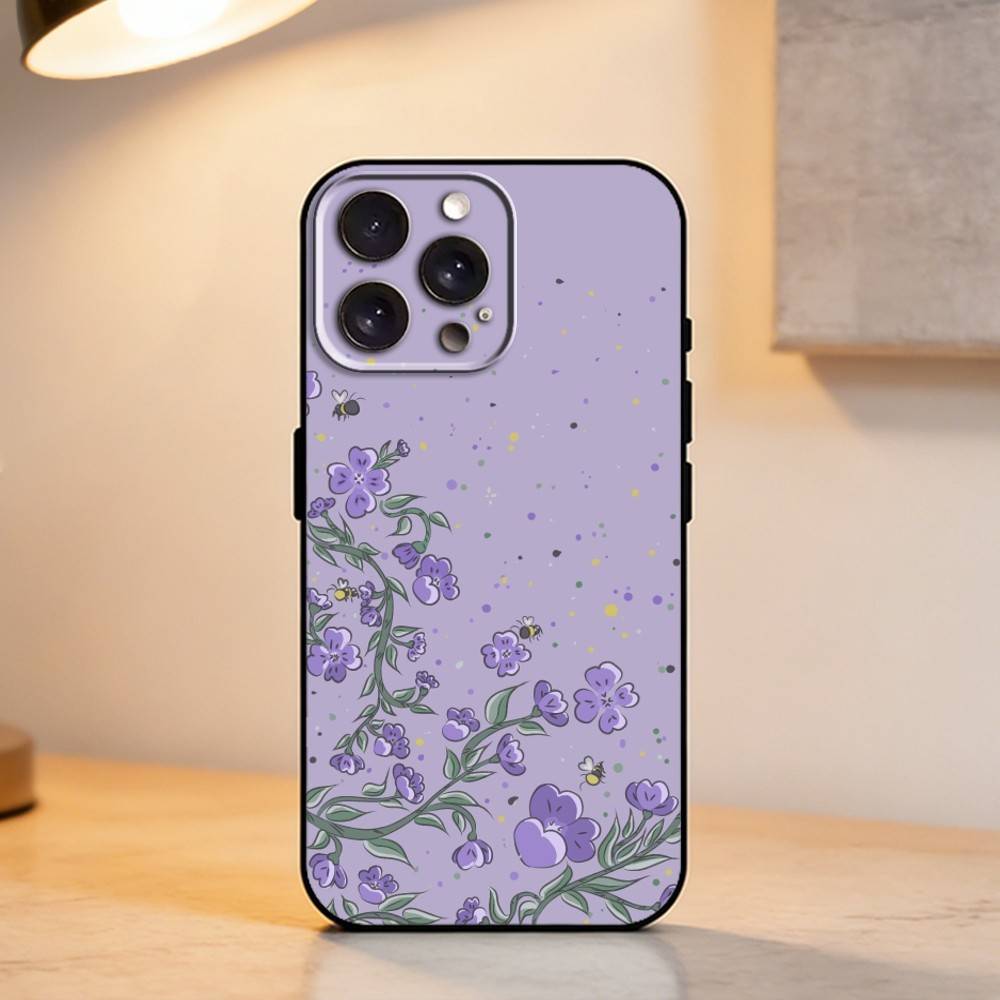 

B-Beautiful Flowers Phone Case For iPhone 17,16,15,14,13,12,11 Plus,Pro Max,XS,Soft Silicone Black Cover iPhone11PROMAX