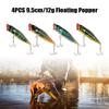 4PCS ABS Surface Popper Bait with Double Hooks Floating Wobbler Bait  Trout Fishing