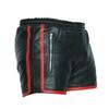 Stylish sheepskin boxer Handmade Gym Summer  Men's black leather shorts Real Soft