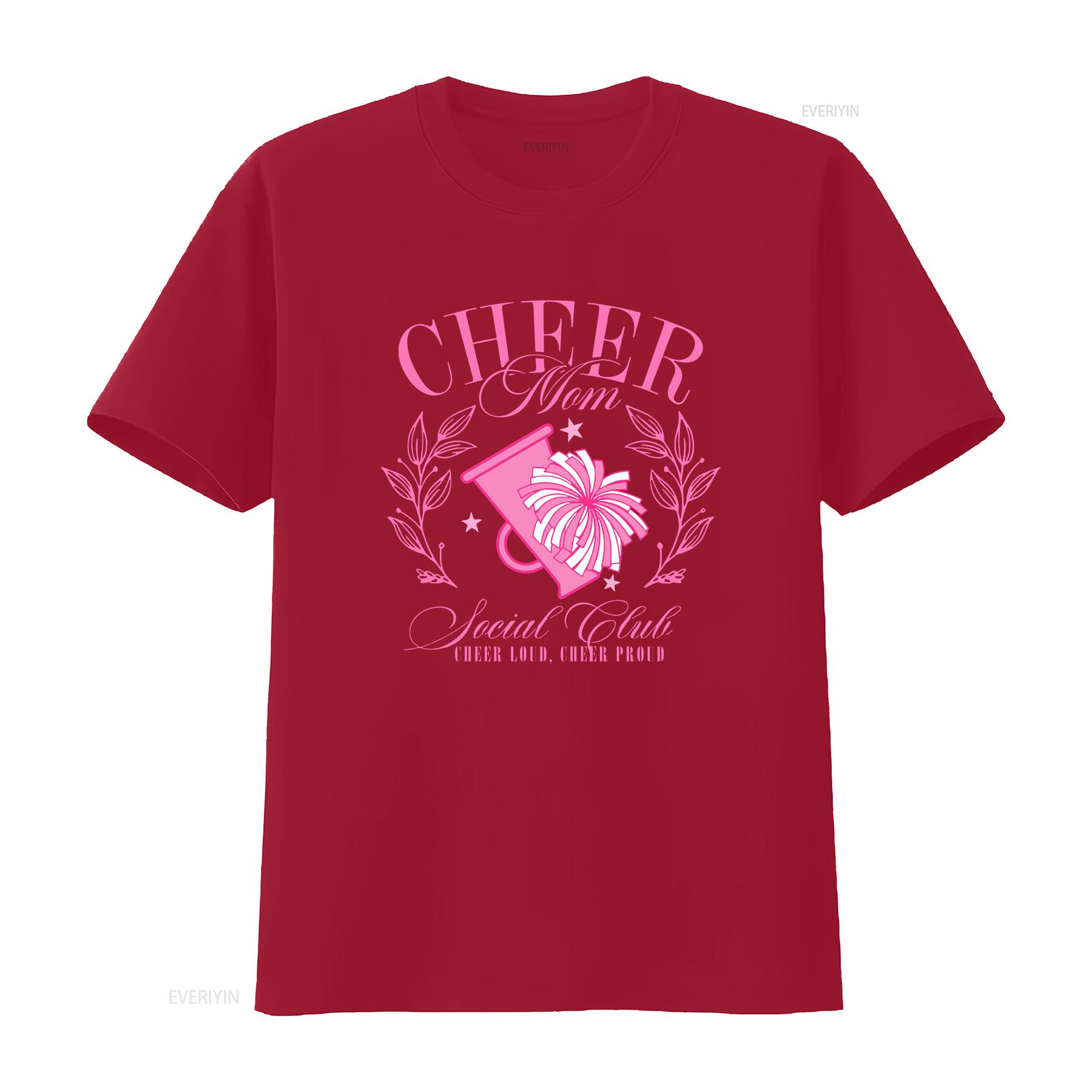 Cheer Mom Social Club T Shirt Coquette Cheerleader Sideline For Moms Loud Proud vintage Washed Versatile Breathable Stretched S