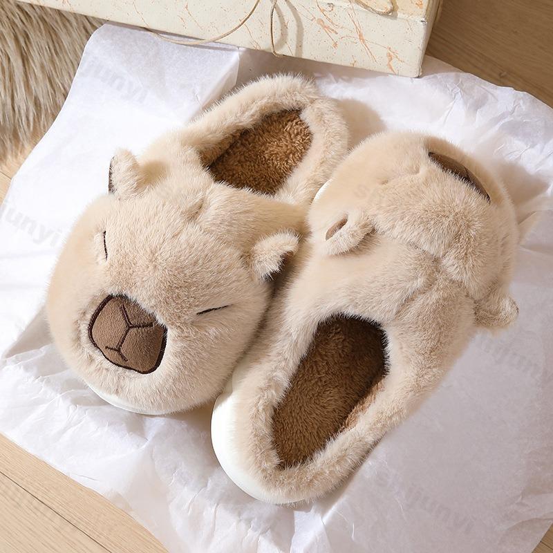 Fashion Women Home Slippers Capybara Cute Cartoon Comfortable Anti Slip Platform Ladies Indoor Slipper Fashionable Winter Plush Slippers