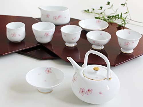 Okura Touen [Pintado à mão] Sakura No. 12 Copos de Saquê, Aprox.. 95cc, Fabricado no Japão, 12CCN/C303