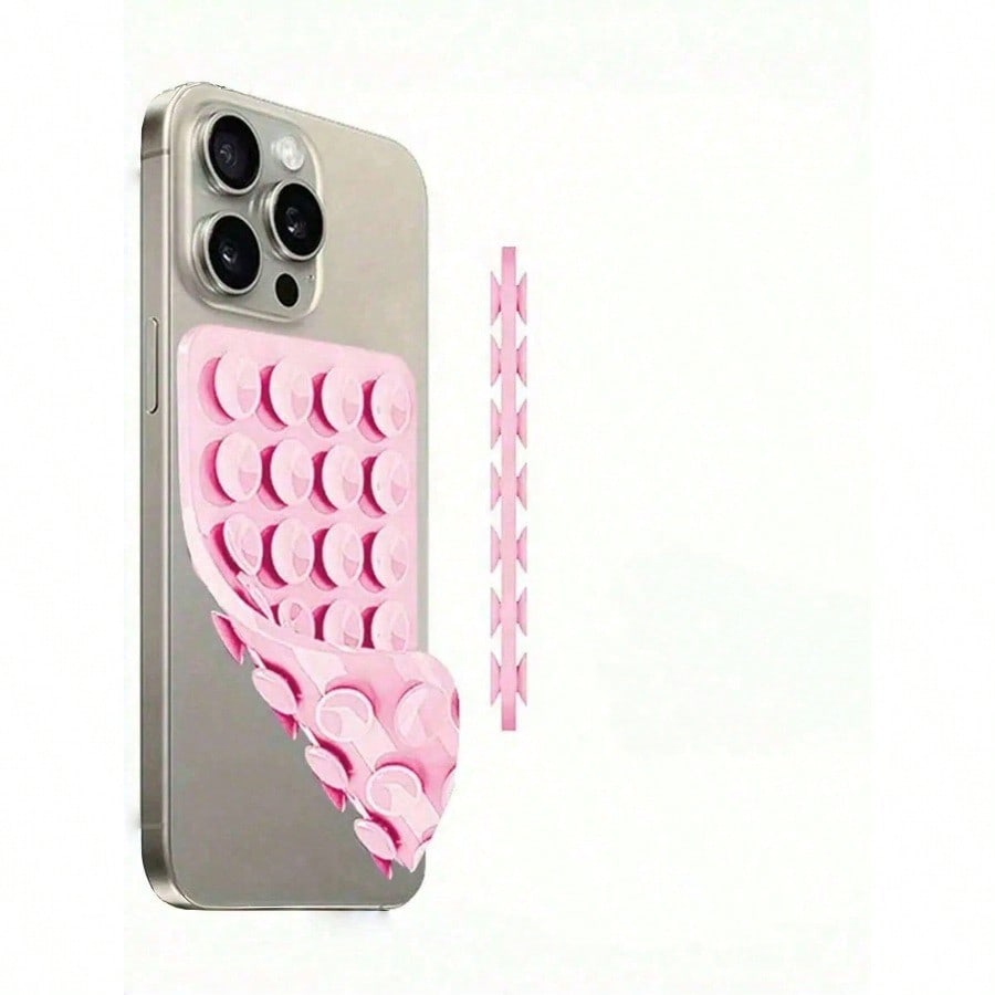 

1pc Silicone Phone Sticky Grip Handle, Suction Phone Case Stand, Hands-Free Sticky Phone Handle For Selfie And Video чёрный
