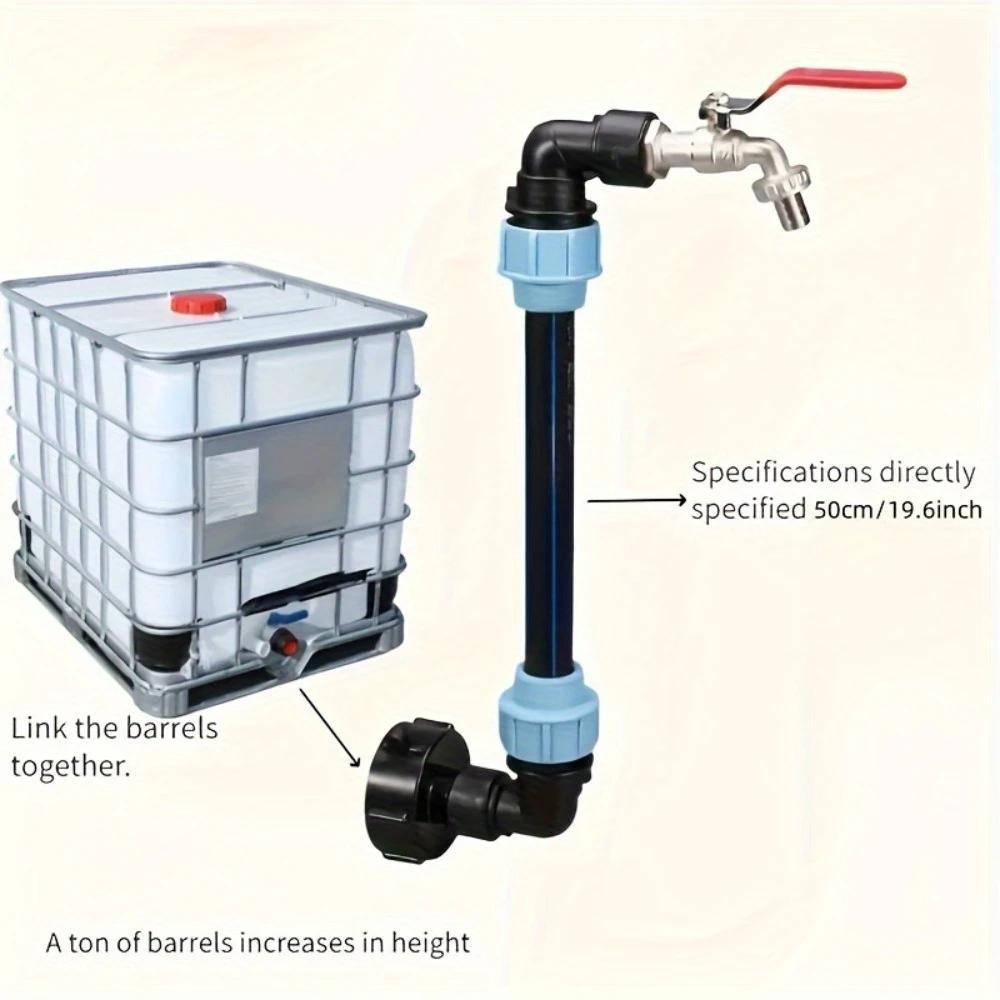 Universal IBC Tote Adapter Kit Bronze Tap Connector with PE Pipe Fittings for Water Tanks Swimming Pools Durable and Rust-proof