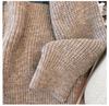 Women's Vintage Denim Patchwork Sweater Coat Woman Autumn and Winter Thickened Loose Cardigan