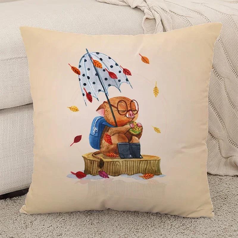 Customizable Pillowcase Decor Car Sofa Cushion Cover Pillow Decor Home Body Cute Animal Pillowcase Cushion Cover 40x40cm