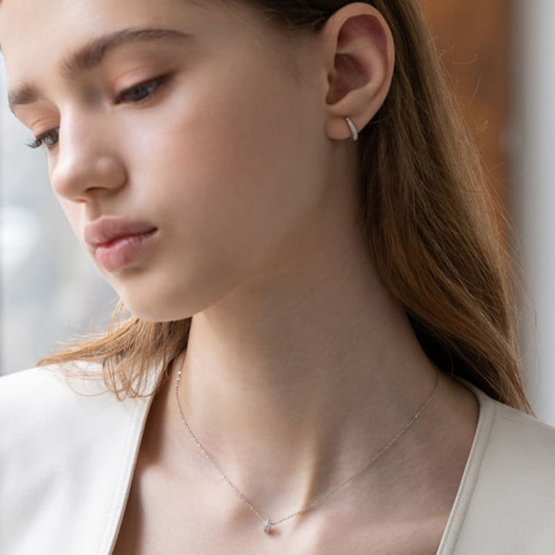 TATIANA (925 Silver) Glow Egg Ring Necklace NZ2468