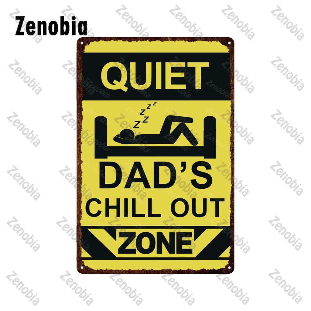 Fun Chill Out Zone Metal Signs Tin Signs Metal Posters Home Decoration Wall Stickers Chill Out Area Retro Tin Plate Wall Decor