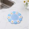 Floral Heat Insulation Mat, Waterproof Silicone Trivet for Table, Oil Resistant Round Pot Holder, Non Slip Coaster for Hot Dishes