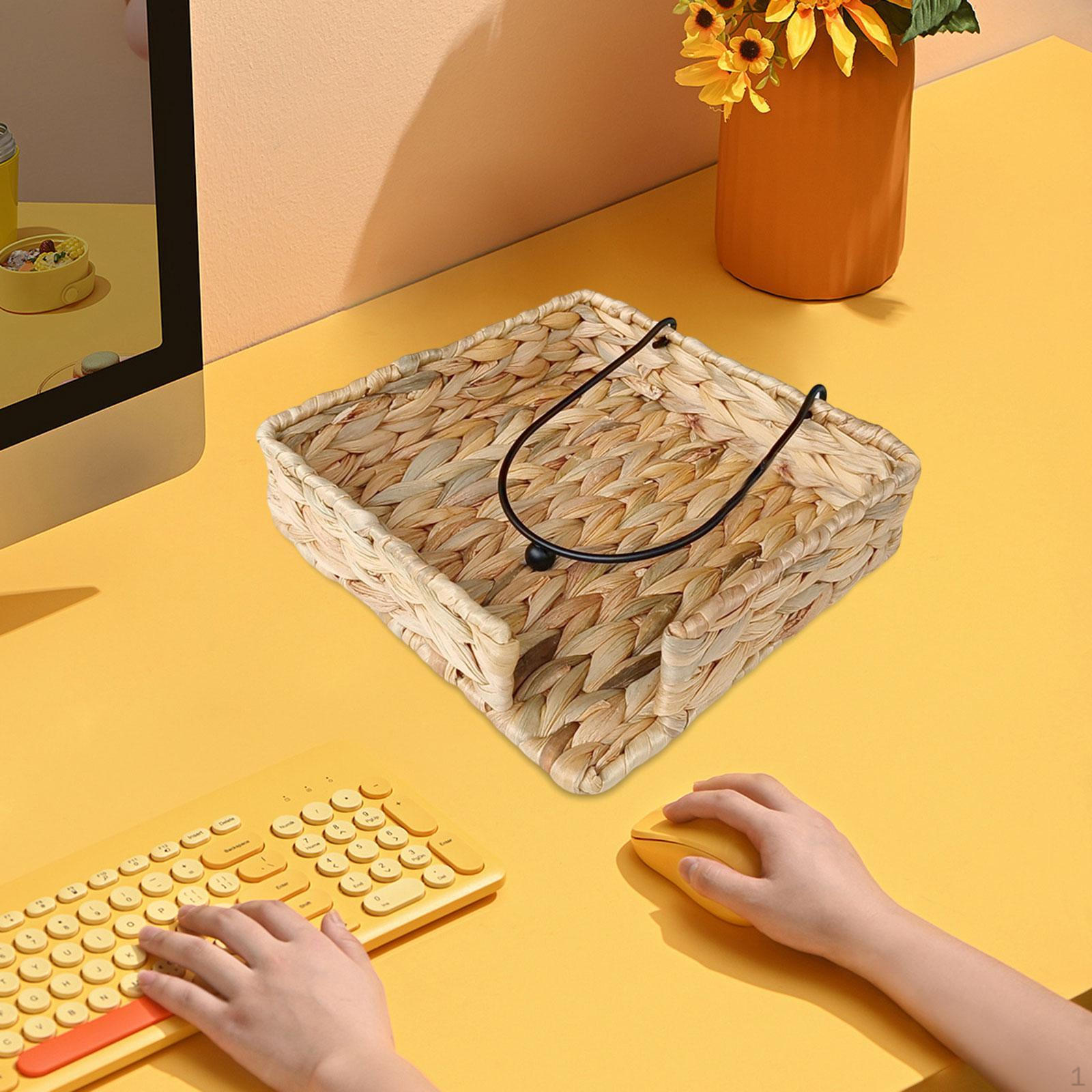 

Водяной гиацинт держатель для салфеток для лица плоская бытовая плетеная корзина для ванной комнаты 19cmx19cmx5cm