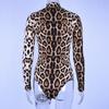 GMXIA Spring Sexy Thin High Neck Tight Print Long Sleeve Jumpsuit Woman