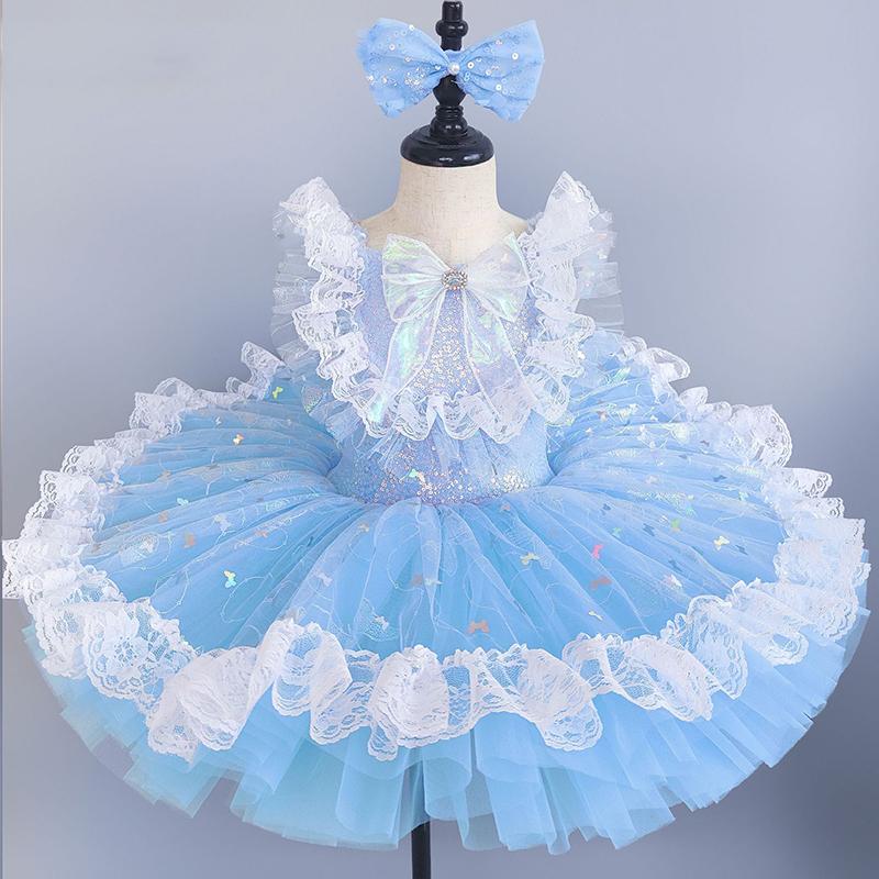 

Kids Ballet Dress Girls Sequined Princess Dress Ballet Tutu Party Dance Costume 160cm синій