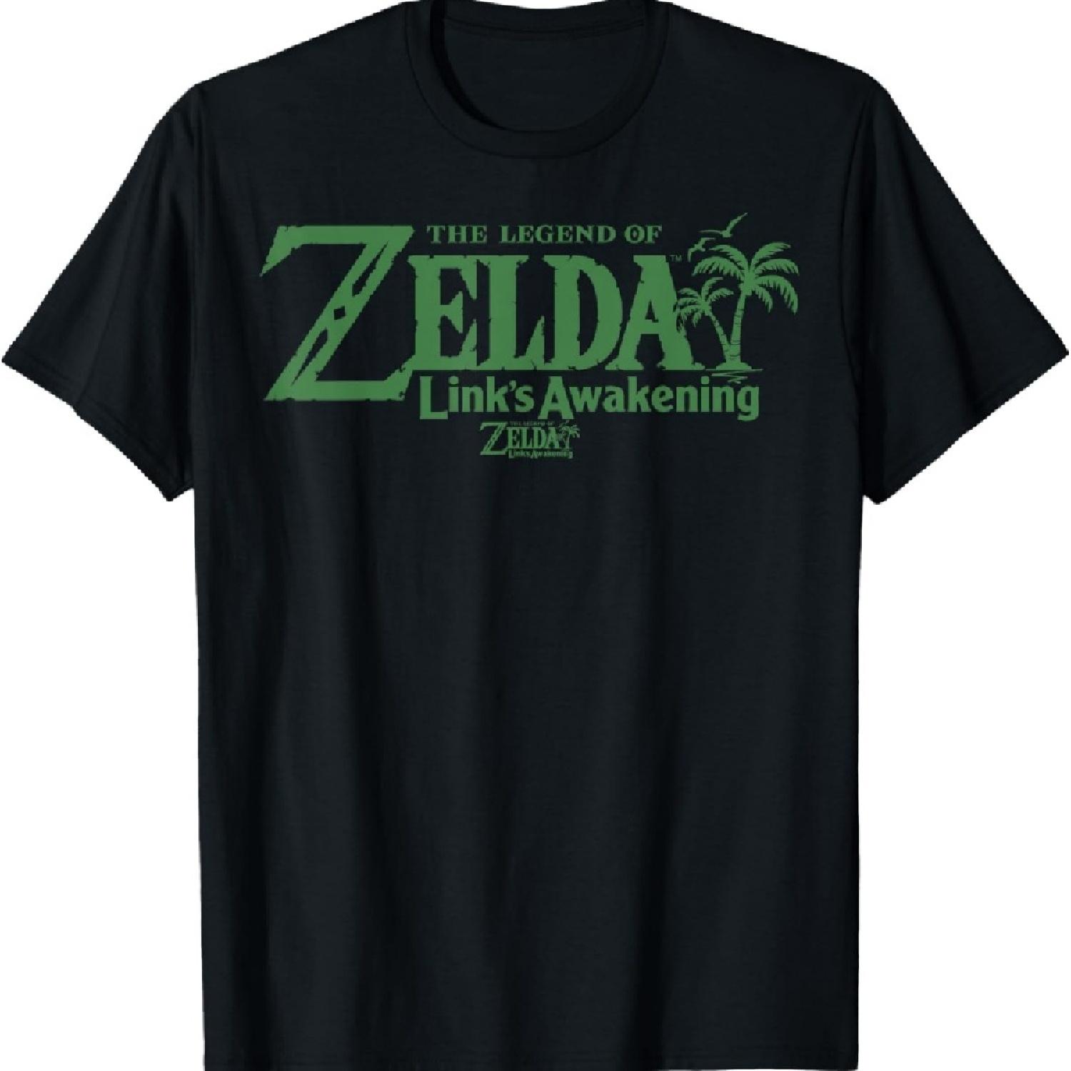 

Футболка с логотипом Legend Of Zelda Links Awakening с зеленым текстом и пальмой XXXXXL чёрный