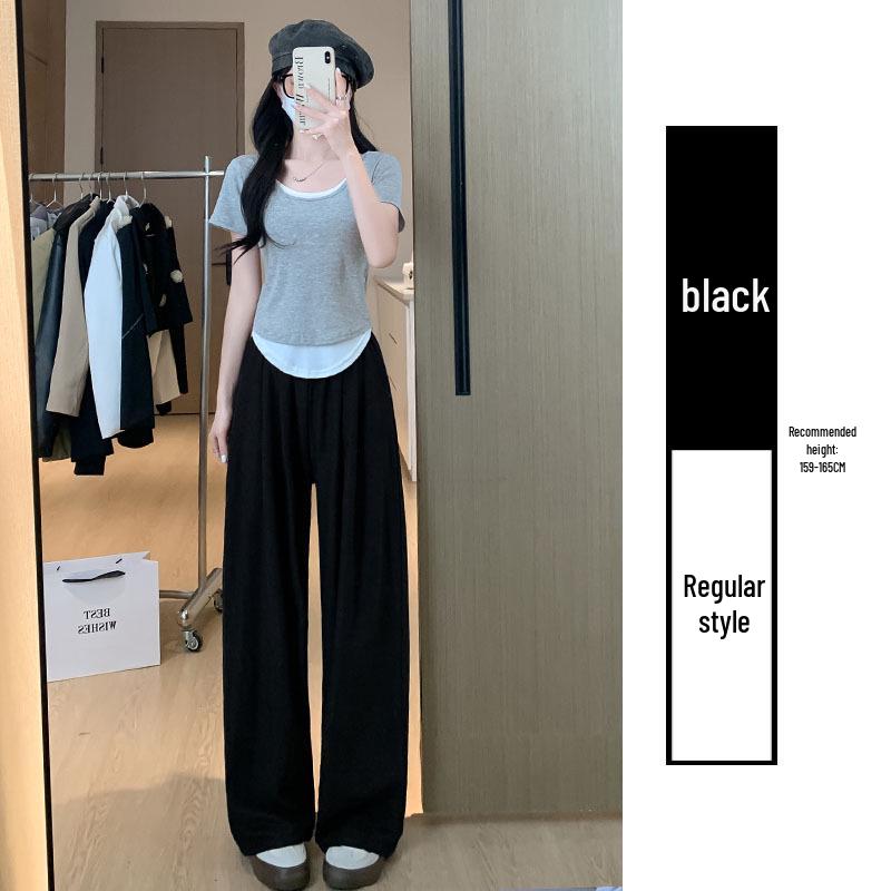 Yamamoto Blue High-Waisted Slimming Straight-Leg Textured Wide-Leg Pants 2025