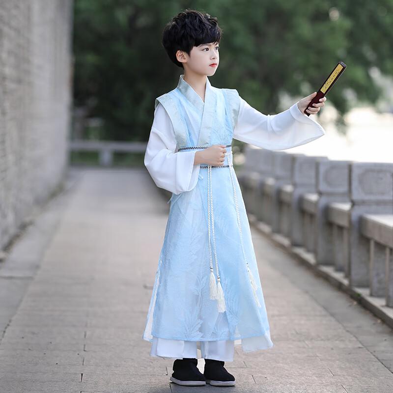 AnnieYouer Boys' Summer Chinese Hanfu Tang Suit