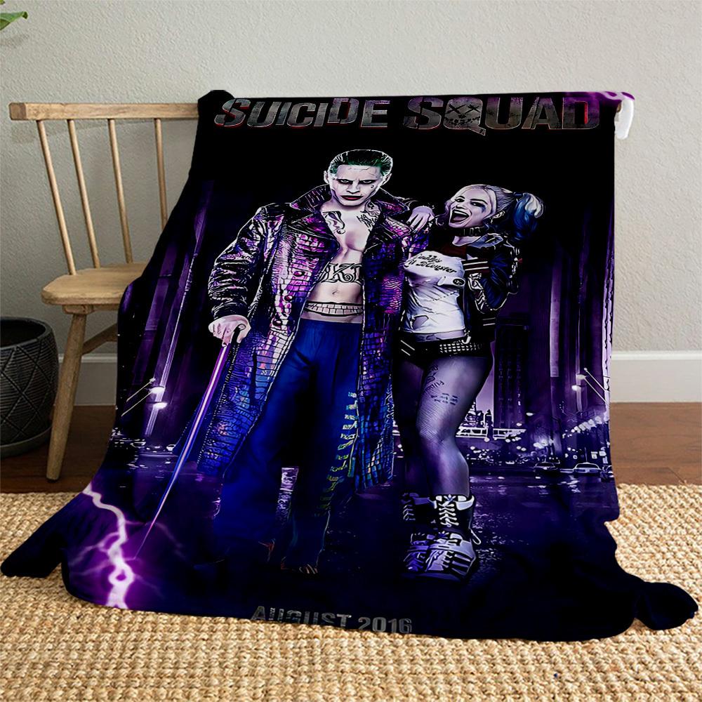 1PC Joker Harley Outdoor Flannel Blanket Soft Plush Decor for Picnics, camping,Bedroom, Playroom, Office1162A