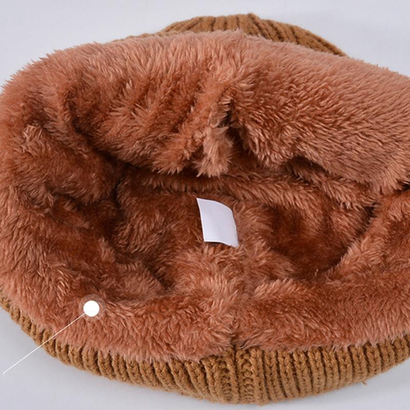 Hat Women Winter Windproof Glasses Pullover Knitted Hat Men Ski Fleece Warm Wool Hat Skullies Beanies Sleeve Cap