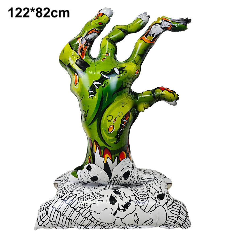 Halloween Party Decor Standing Inflatable Aluminum Foil Balloon Ghost Pumpkin Skull Haunted House Tombstone Skeleton Balloon