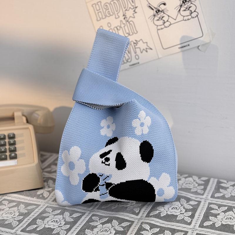 Kuanzhai Alley Souvenir: Chengdu Panda Grandpa Knitted Women's Tote Bag