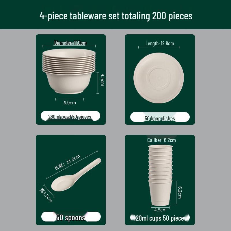 Eco-Friendly Rice Husk Disposable Dinnerware Set
