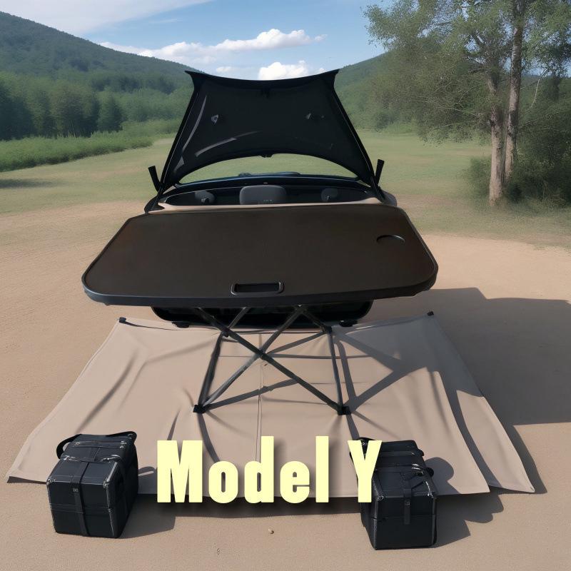 Compact Folding Table for Tesla Generation 1/2 Trunk - Ideal for Car Camping